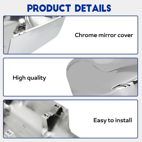 Door Mirror Chrome Cover fit for 2013-2022 Peterbilt 579 Truck Right Passenger Side (Pair) in Saudi Arabia