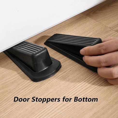 4 Pack Door Stoppers for Bottom - Rubber Door Stops, Non-Slip Safety Door Wedges for Anti-Slam, Windproof Door Holder for Home and Office in Saudi Arabia