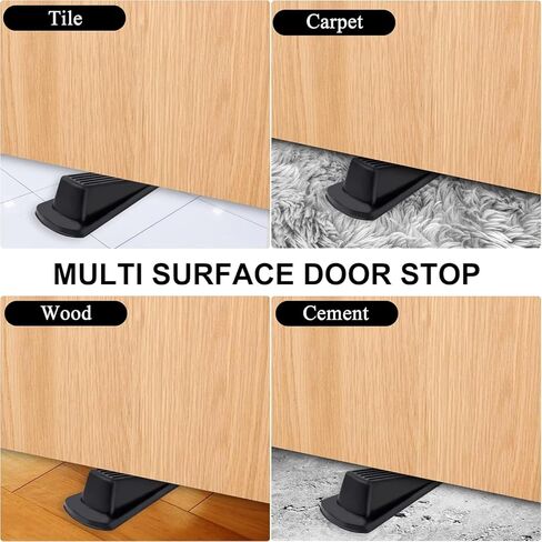4 Pack Door Stoppers for Bottom - Rubber Door Stops, Non-Slip Safety Door Wedges for Anti-Slam, Windproof Door Holder for Home and Office in Saudi Arabia