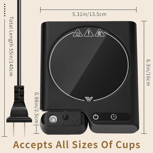 Coffee Warmer, Mug Warmer for Desk 2 Temp Settings Auto Off Coffee Cup Warmer with 1-12H Timer, Smart Coffee Warmer Candle Warmer for Warming & Heating Coffee, Beverage, Milk, Tea in Saudi Arabia