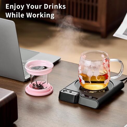 Coffee Warmer, Mug Warmer for Desk 2 Temp Settings Auto Off Coffee Cup Warmer with 1-12H Timer, Smart Coffee Warmer Candle Warmer for Warming & Heating Coffee, Beverage, Milk, Tea in Saudi Arabia