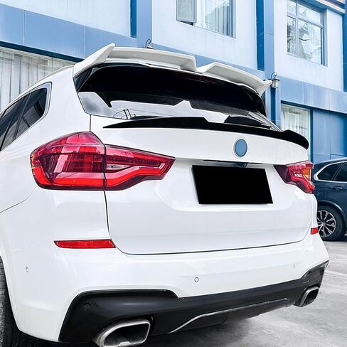 Rear Trunk Spoiler Middle Wing for BMW X3 G01 LCI M Sport 2018-2024 Glossy Black Carbon Fiber Look in Saudi Arabia