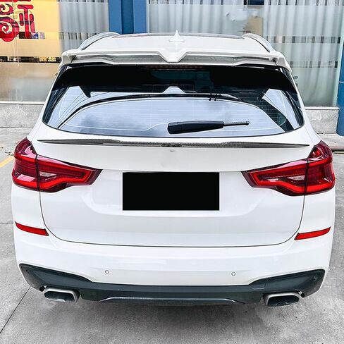 Rear Trunk Spoiler Middle Wing for BMW X3 G01 LCI M Sport 2018-2024 Glossy Black Carbon Fiber Look in Kuwait