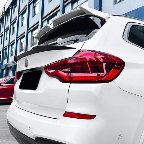 Rear Trunk Spoiler Middle Wing for BMW X3 G01 LCI M Sport 2018-2024 Glossy Black Carbon Fiber Look in Kuwait