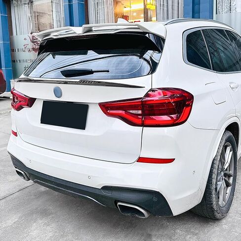 Rear Trunk Spoiler Middle Wing for BMW X3 G01 LCI M Sport 2018-2024 Glossy Black Carbon Fiber Look in Kuwait