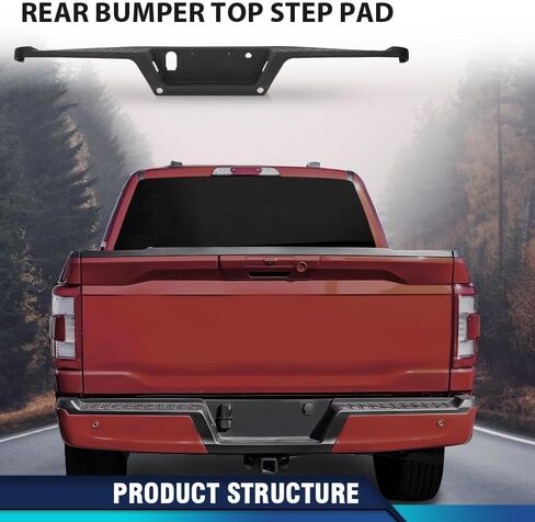 PIT66 Rear Bumper Top Step Pad Cover w/Tow & Park Aid Compatible with Ford F150 2015-2020 w/Trailer Tow Package and Park Aid Sensor Holes HL3Z17B807BB FO1191143 in Saudi Arabia