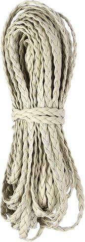 Flat Braided Leather Cord 5mm Braided Cording 5m Gold Leather Craft Strip for Jewelry Making, Necklaces, Bracelets, Belt, 16.4ft in Saudi Arabia