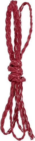 Flat Braided Leather Cord 5mm Braided Cording 5m Gold Leather Craft Strip for Jewelry Making, Necklaces, Bracelets, Belt, 16.4ft in Saudi Arabia