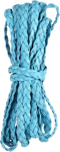 Flat Braided Leather Cord 5mm Braided Cording 5m Gold Leather Craft Strip for Jewelry Making, Necklaces, Bracelets, Belt, 16.4ft in Saudi Arabia