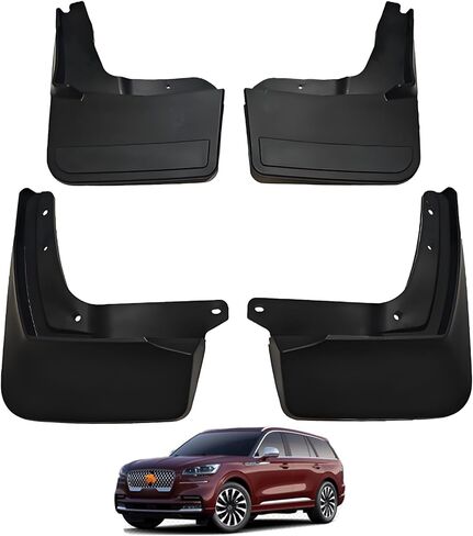 4Pcs Mudguard No Drill Mud Flaps Compatible with Lincoln Aviator 2020-2025 Mudflaps All Weather Protection Car Front and Rear Tire Exterior Splash Guards Accessories with Hardware Acc(Size:2024-2025) in Saudi Arabia