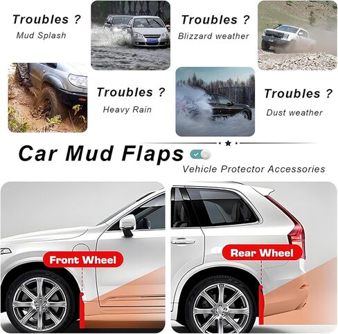 4Pcs Mudguard No Drill Mud Flaps Compatible with Lincoln Aviator 2020-2025 Mudflaps All Weather Protection Car Front and Rear Tire Exterior Splash Guards Accessories with Hardware Acc(Size:2024-2025) in Saudi Arabia