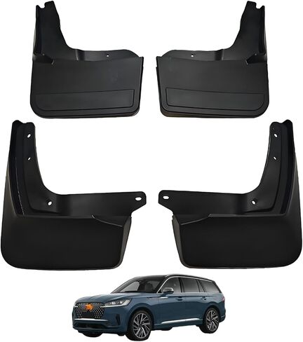 4Pcs Mudguard No Drill Mud Flaps Compatible with Lincoln Aviator 2020-2025 Mudflaps All Weather Protection Car Front and Rear Tire Exterior Splash Guards Accessories with Hardware Acc(Size:2024-2025) in Saudi Arabia