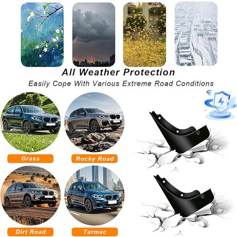 4Pcs Mudguard No Drill Mud Flaps Compatible with Lincoln Aviator 2020-2025 Mudflaps All Weather Protection Car Front and Rear Tire Exterior Splash Guards Accessories with Hardware Acc(Size:2024-2025) in Saudi Arabia