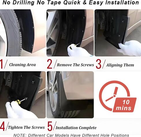 4Pcs Mudguard No Drill Mud Flaps Compatible with Lincoln Aviator 2020-2025 Mudflaps All Weather Protection Car Front and Rear Tire Exterior Splash Guards Accessories with Hardware Acc(Size:2024-2025) in Saudi Arabia