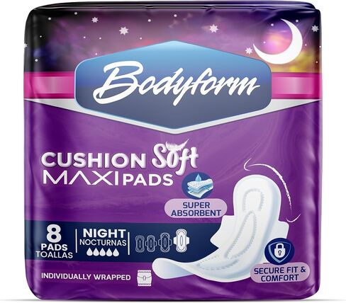 Maxi with Wings - Value Sanitary Napkins, 8 Counts (1 Packs of 8 Counts) Cushion Soft Always Comfortable and Ultra-Absorbent in Saudi Arabia