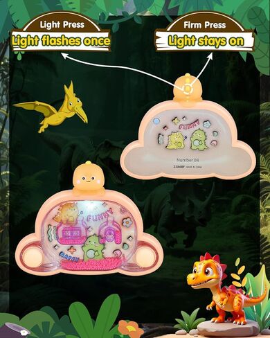 Handheld Water Game with Light - Unicorn & Dinosaur Toys - Water Ball Target Toy for Kids Ages 3+, Retro Fidget, Screen-Free Car Travel Game, Road Trip, Airplane, Portable Autism Gift in Saudi Arabia