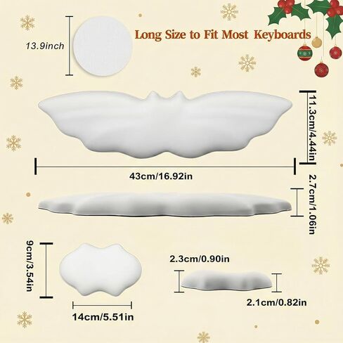 Halloween Bat Wrist Rest Keyboard, Arm Rest Set with Non-Slip PU Base, Keyboard Wrist Rest Ergonomic Memory Foam for Keyboard and Mouse Hand Cushion(Black Bat) in Kuwait