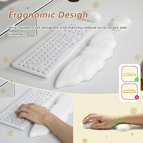 Halloween Bat Wrist Rest Keyboard, Arm Rest Set with Non-Slip PU Base, Keyboard Wrist Rest Ergonomic Memory Foam for Keyboard and Mouse Hand Cushion(Black Bat) in Kuwait