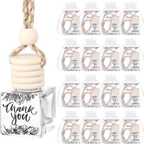 18 Set Christmas Appreciation Gifts for Employee Bulk Hanging Car Air Freshener Diffuser Car Empty Glass Essential Oil Diffuser Thank You Inspirational Gifts for Coworker Teacher(Team Thank You) in Saudi Arabia