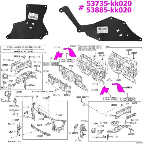 4PCS Splash Shields ，Compatible With Toyota Hilux Fortuner 2015-2024 Fender Liners Apron Guards Seal Protector 53885-KK020 53735-KK020 GUN125 in Saudi Arabia
