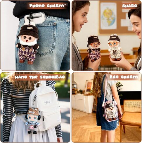 5-Pack Clothes Set for 17cm Labubu Doll Clothes Collection with Accessories Set Christmas Doll Clothes Set Santa Stylish Outfit for Christmas Dressed up in Saudi Arabia