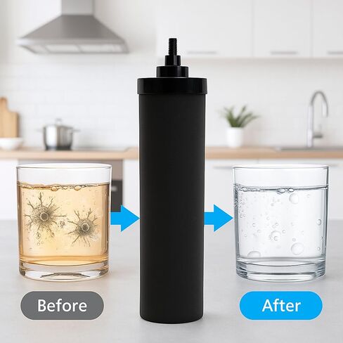 Nispira Premium Water Filter Black Element Cartridge Compatible with Berkey Countertop Water Purification System. Compared to Part BB9. 2 Filters in Kuwait