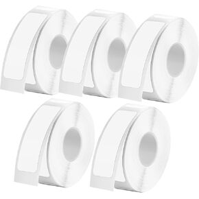 شريط ملصقات D30، 5 لفات 12 × 40 مم ورق ملصقات حراري أبيض لصانع طابعة ملصقات Phomemo D30 استبدال شريط إعادة ملء ملصقات Print Master D30 12 مم × 40 مم (0.47 × 1.57 بوصة) أبيض in Kuwait