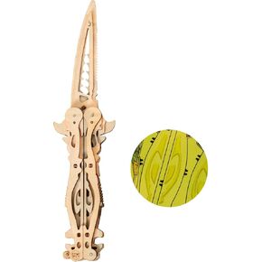 MU 3D Wooden Puzzle Knife DIY Assembled Knife Metal Puzzles for Adult, Military Model Wooden Swords Guns Model Kits Building DIY Set, Mechanical Toys Gift to Father Brother Purple Claw in Kuwait