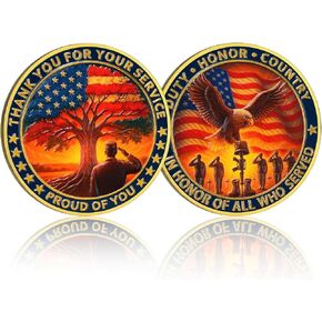 CHURYUML 24Pcs Military Veterans Challenge Coins Set - Thank You for Your Service Medallions, Veterans Day Gifts Military Appreciation Gifts for Men Women Army Soldiers in Honor of All Who Served in Saudi Arabia