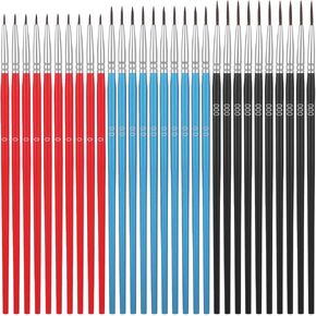 30 Pcs Tiny Paint Brushes Set, 3 Colors Small Paint Brush with Fine Tip for Miniature Models, 3 Sizes Micro Paints Brushes for Acrylic Watercolor Acrylics Oil Painting in Kuwait