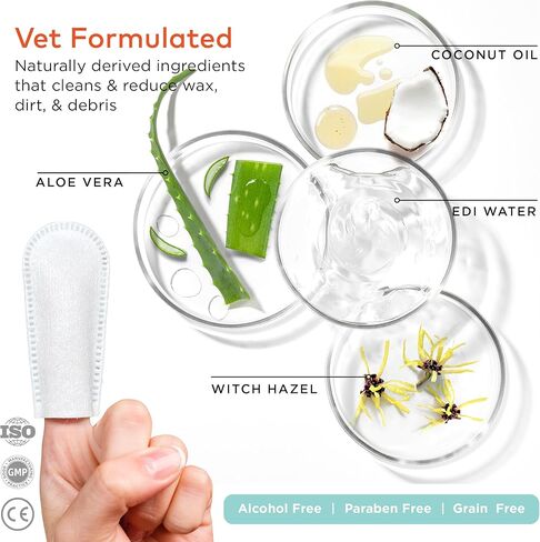Dental Care Finger Wipes for Dogs - Dog Dental Teeth Cleaning Wipes for Dogs- Pre-Soaked Oral Cleaning Pads- Reduces Plaque, Tartar & Freshen Breath - 50 Disposable Wipes in Saudi Arabia