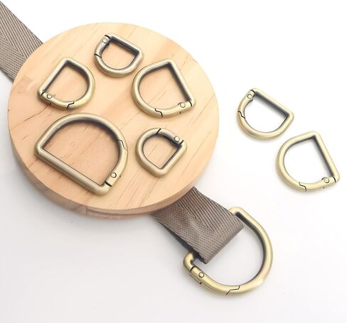 16 قطعة من خطافات المفاتيح الربيعية على شكل حرف D، 4 مقاسات من حلقات المفاتيح المعدنية، أبازيم حلقية زنبركية لحقيبة الظهر وحزام المحفظة ومشبك سلسلة المفاتيح (فضي) in Kuwait