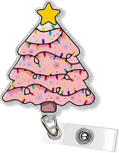 بكرة شارة عيد الميلاد - حامل شارة هوية قابل للسحب للعطلات مع مشبك تمساح وسلك نايلون 24 بوصة - هدايا لطيفة للممرضة RN CNA LPN والمعلم (راكون عيد الميلاد) in Kuwait