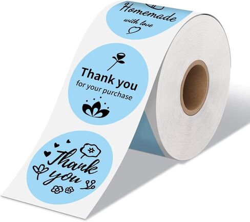 2" Thermal Label, Blue Round Stickers Roll Compatible with Phomemo Rollo Zebra Omezizy Munbyn Knaon Jadens Pedoolo Polono iDPRT Svantto Anycash NelkoGlobal and Other Shipping Label Printers, 750pcs in Saudi Arabia