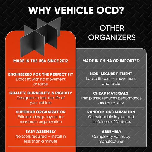 Vehicle OCD - Center Console Organizer for Subaru Outback (2010-2014) - Made in USA in Saudi Arabia