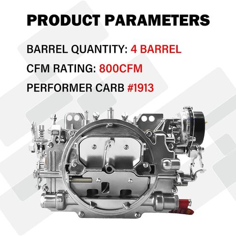 1913 800 CFM Carburetor 4-Barrel Fuel System Replacement for Thunder Series AVS2 Square Flange Carburetor Compatible with Nissan 200SX/D21/Stanza/Pathfinder/Van/Maxima in Saudi Arabia