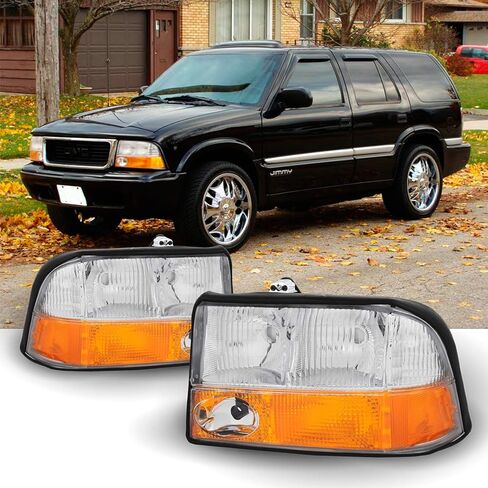 AKKON - For GMC Sonoma Jimmy Oldsmobile Bravada OE Replacement Chrome Bezel Headlights Driver/Passenger Pair in Saudi Arabia