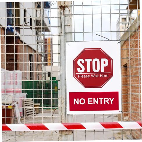 Kisangel 5 Sheets Stop Please Wait Here Sign Public Safety Sign Social Distancing Awareness Sign Floor Stickers Graphic Floor Marker Vinyl Deca for Work Place Red in Kuwait