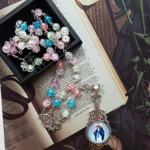 Catholic Rosary Bead Necklace for Women Long Chain Crucifix Cross Pendant Female Religious Prayer Jewelry Wall Cross Decoration in Saudi Arabia