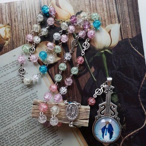 Catholic Rosary Bead Necklace for Women Long Chain Crucifix Cross Pendant Female Religious Prayer Jewelry Wall Cross Decoration in Saudi Arabia