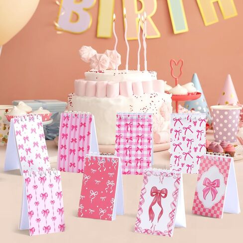 Faccito 24 Pcs Pink Bow Mini Notebook Cute Coquette Pink Party Favors Preppy Bow Small Notepads Coquette Pocket Spiral Journal for Birthday Party Supplies Classroom Rewards Gift, 2.4 x 3.9 Inch in Saudi Arabia
