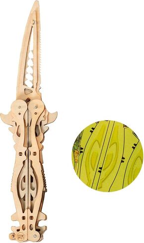 MU 3D Wooden Puzzle Knife DIY Assembled Knife Metal Puzzles for Adult, Military Model Wooden Swords Guns Model Kits Building DIY Set, Mechanical Toys Gift to Father Brother Purple Claw in Kuwait