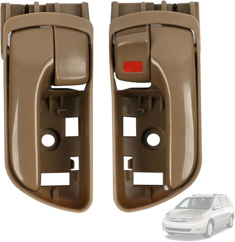 مقابض الأبواب الداخلية اليسرى واليمنى متوافقة مع Toyota Sienna 2004 2005 2006 2007 2008 2009 2010 استبدال 69206-AE010 69205-AE010 69206-AE010-B1 مقبض داخلي 2 قطعة in Saudi Arabia