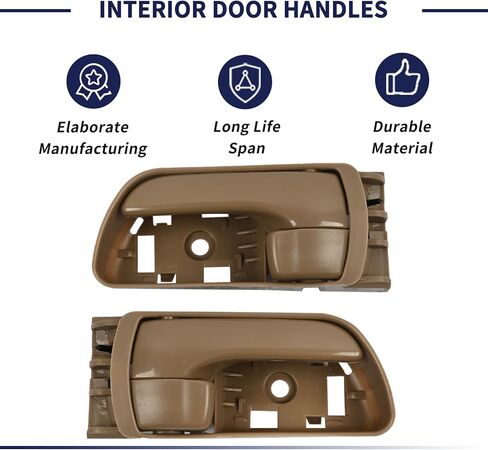 مقابض الأبواب الداخلية اليسرى واليمنى متوافقة مع Toyota Sienna 2004 2005 2006 2007 2008 2009 2010 استبدال 69206-AE010 69205-AE010 69206-AE010-B1 مقبض داخلي 2 قطعة in Saudi Arabia