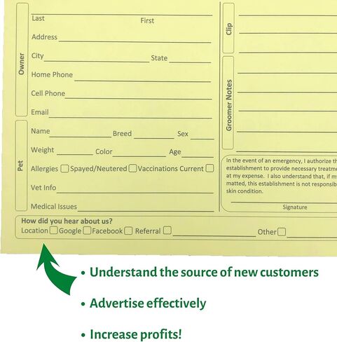 Gray Dog Grooming Client Cards 4X6 (100 Pack, 4 X 6 Inches) Client Information Clip Cards for Pet Groomer, Kennels, and Veterinarians in Saudi Arabia