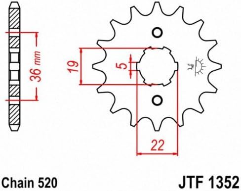 JT Sprockets JTF1352.13 ضرس أمامي فولاذي، طبيعي، 13 سنًا/520 درجة in Saudi Arabia