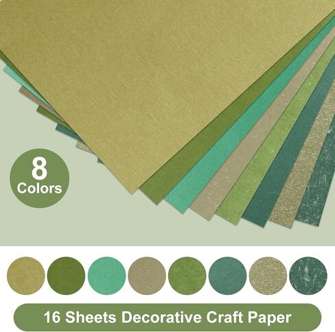 16 Sheets Green Spring Scrapbook Paper Pad - 6x8.2in Textured Cardstock, Vintage Decorative Patterned for Scrapbooking, Journaling, DIY Crafts, Scrap Book Paper Sheets, Junk Journals Decoration in Saudi Arabia