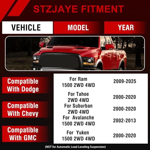 3" Rear Leveling Lift Kit Compatible with Ram 1500 2009-2025 | Tahoe Suburban Yukon 2000-2020 | Avalanche 1500 2002-2013 | 2WD/4WD Models | Aircraft-Grade Aluminum | 09DG-3R in Saudi Arabia