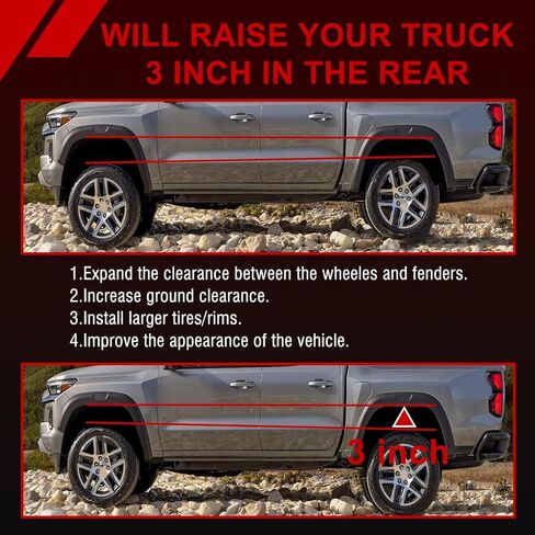 3" Rear Leveling Lift Kit Compatible with Ram 1500 2009-2025 | Tahoe Suburban Yukon 2000-2020 | Avalanche 1500 2002-2013 | 2WD/4WD Models | Aircraft-Grade Aluminum | 09DG-3R in Saudi Arabia