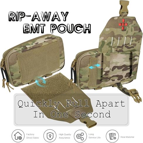 Ifak Pouch-Rapid Deployment Tactical MOLLE Trauma Kit Pouches | Quick Release Tear-Off Medical First Aid Kit Organiser with Red Immediate Identify For Emergency Surviva. in Saudi Arabia